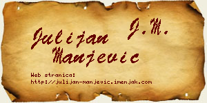 Julijan Manjević vizit kartica